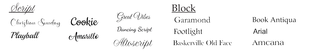 jewelry and urn font options jewelry and urn font options