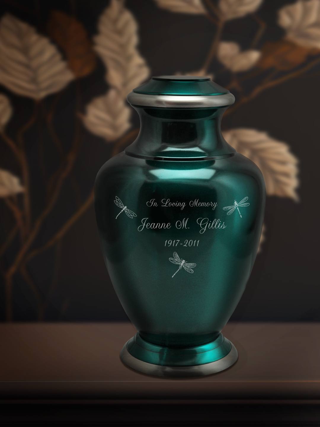engraved turquoise urn engraved turquoise urn